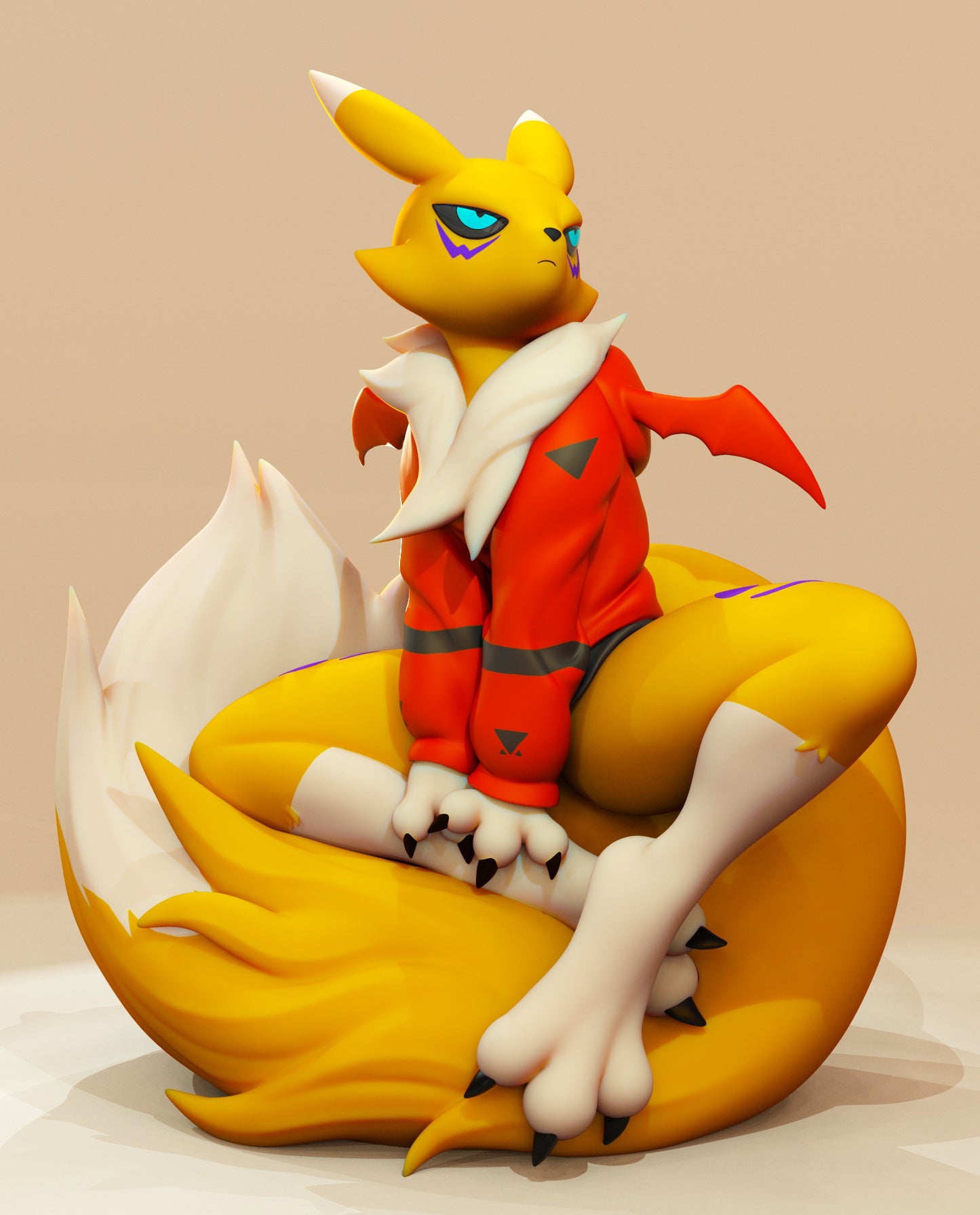 Digital Fox with Sweatshirt