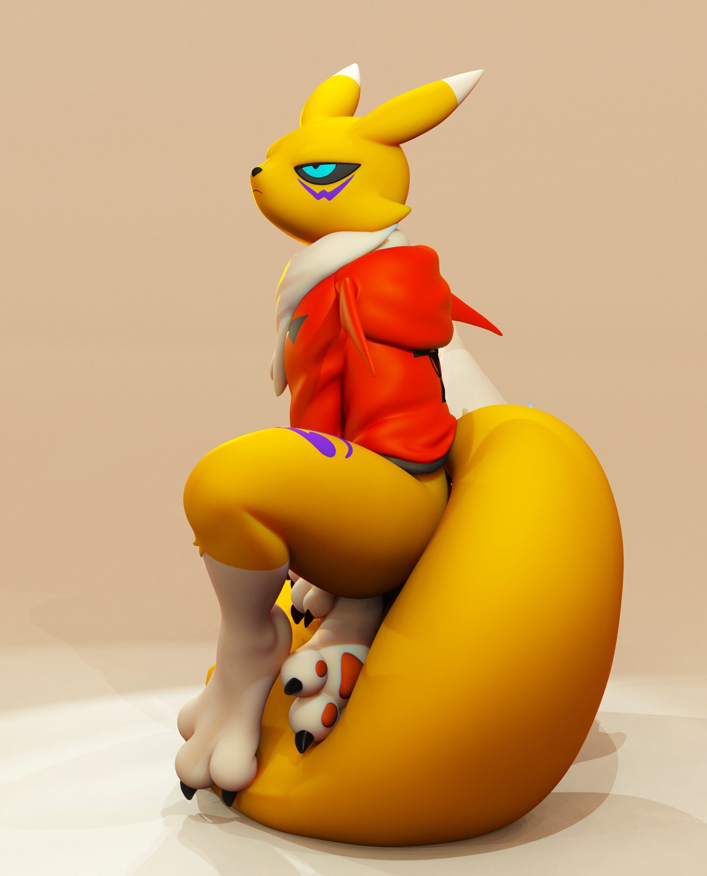 Digital Fox with Sweatshirt