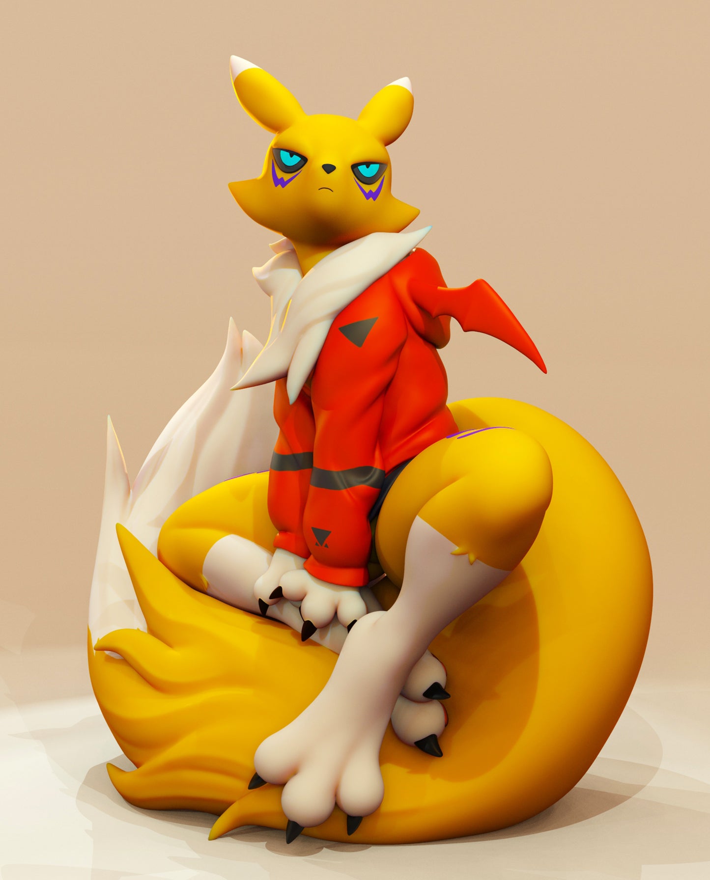 Digital Fox with Sweatshirt